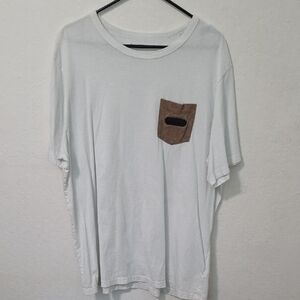 Coach White and Brown Short Sleeve Tee